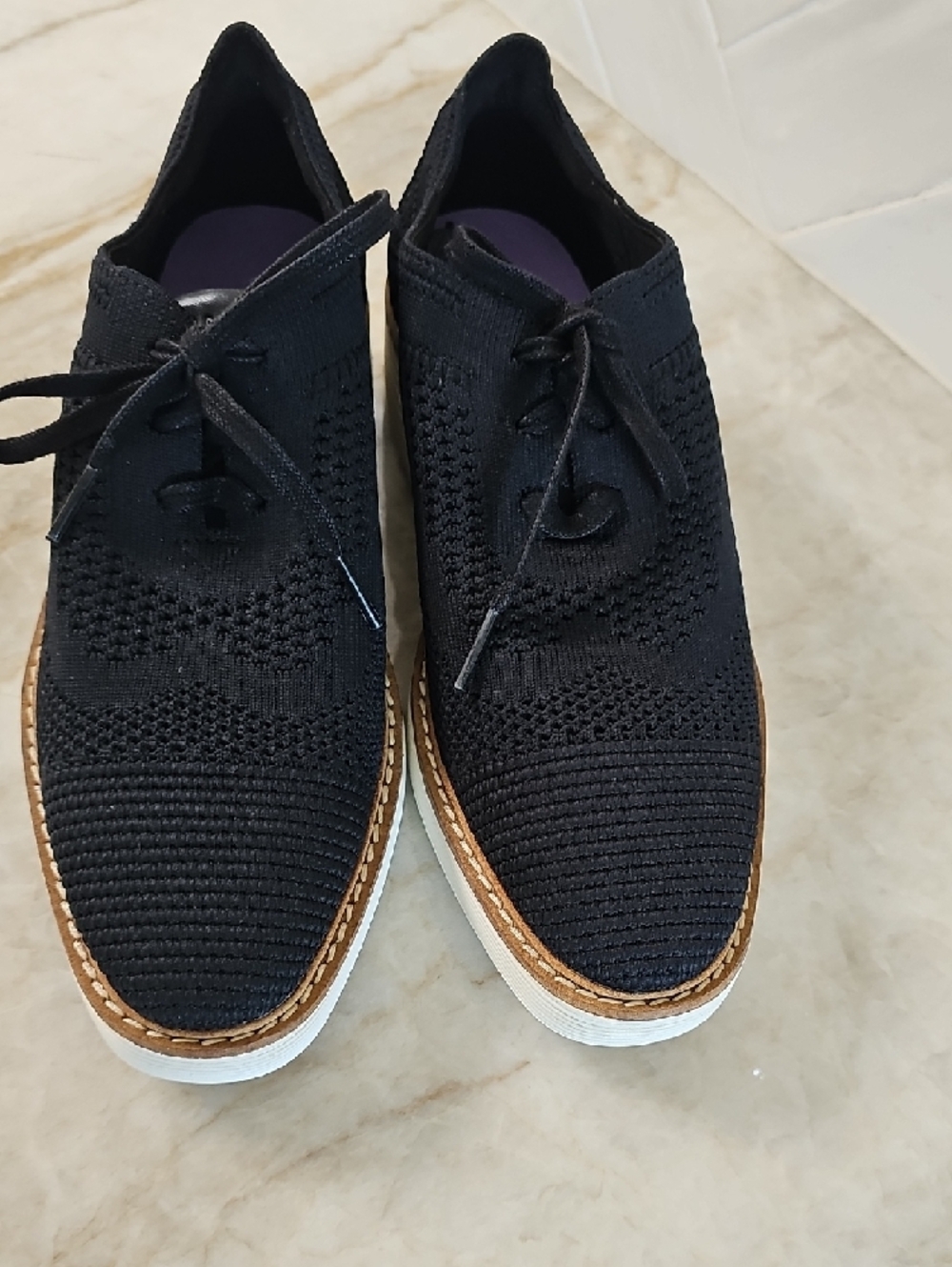 Cole Haan Black Knit Derby with Contrasting White Sole - Picture 6 of 9